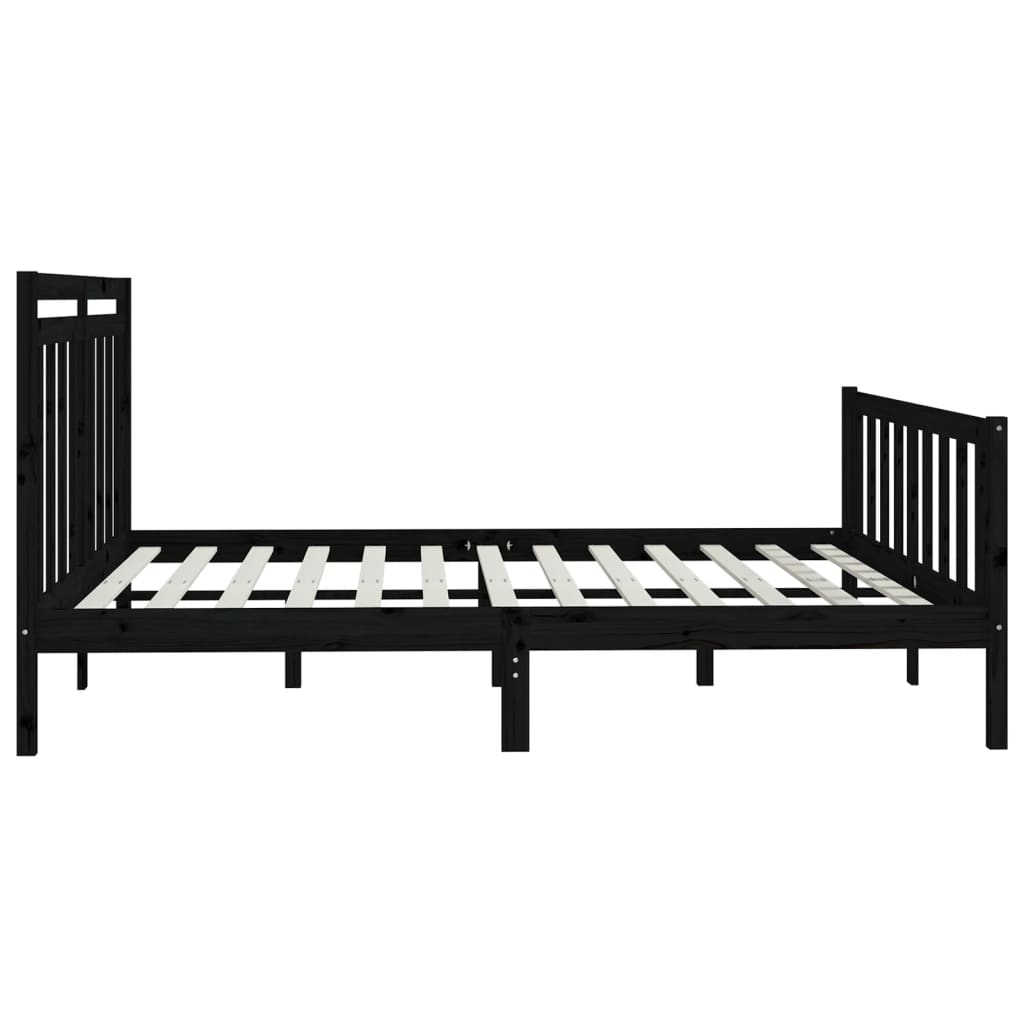 Bedframe massief grenenhout zwart 200x200 cm is nu te koop bij PeponiXL, paradijselijk wonen!