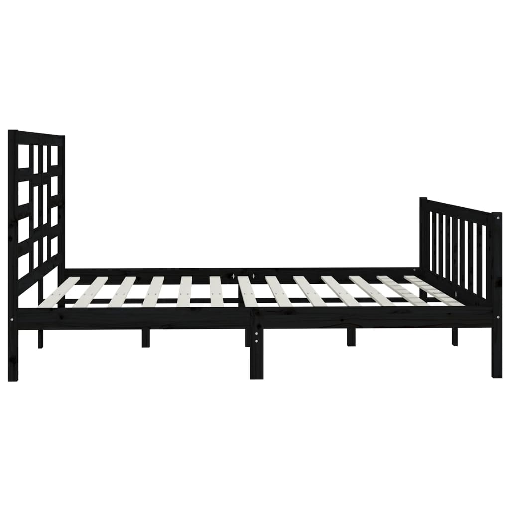 Bedframe massief grenenhout zwart 200x200 cm is nu te koop bij PeponiXL, paradijselijk wonen!