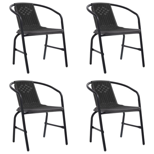 Tuinstoelen 4 st 110 kg kunststof rattan en staal is nu te koop bij PeponiXL, paradijselijk wonen!