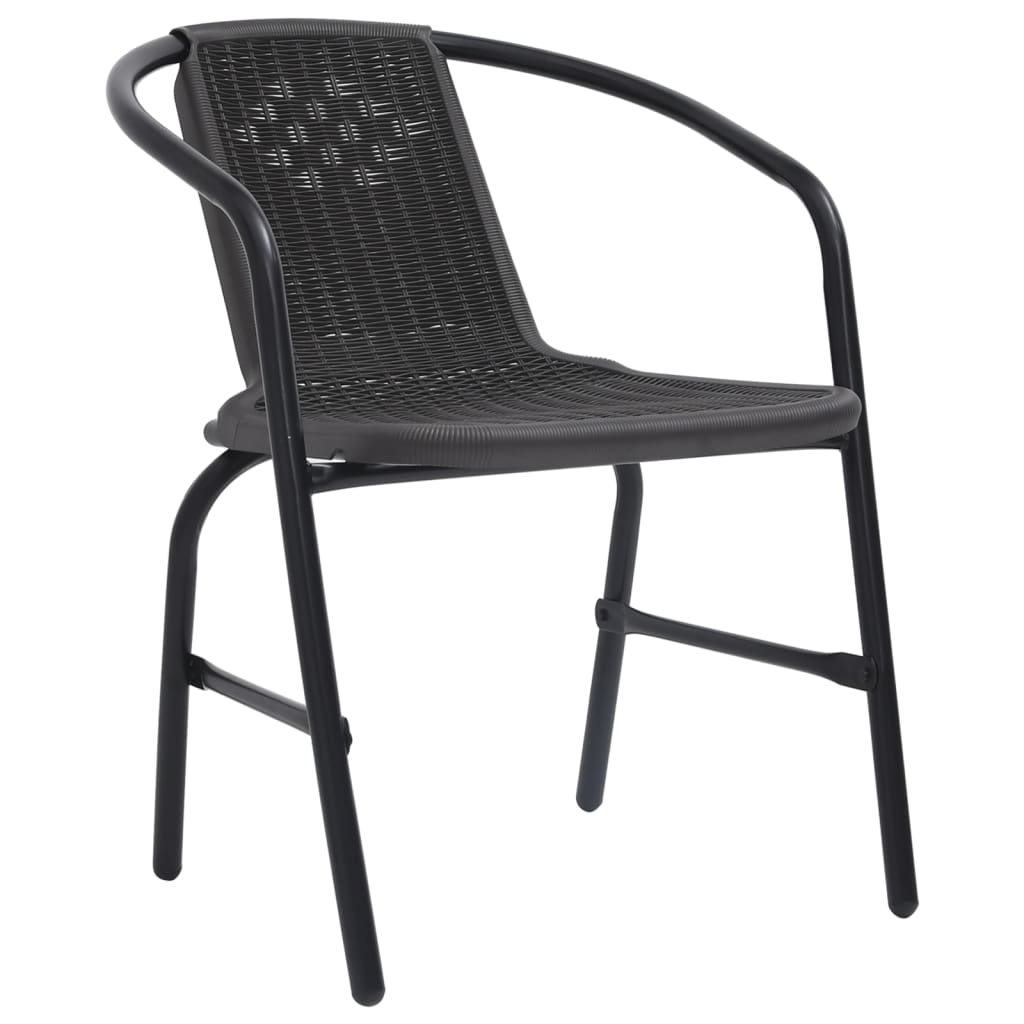 Tuinstoelen 4 st 110 kg kunststof rattan en staal is nu te koop bij PeponiXL, paradijselijk wonen!