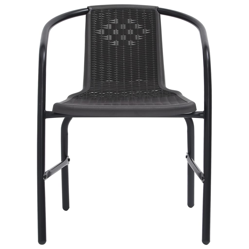 Tuinstoelen 4 st 110 kg kunststof rattan en staal is nu te koop bij PeponiXL, paradijselijk wonen!