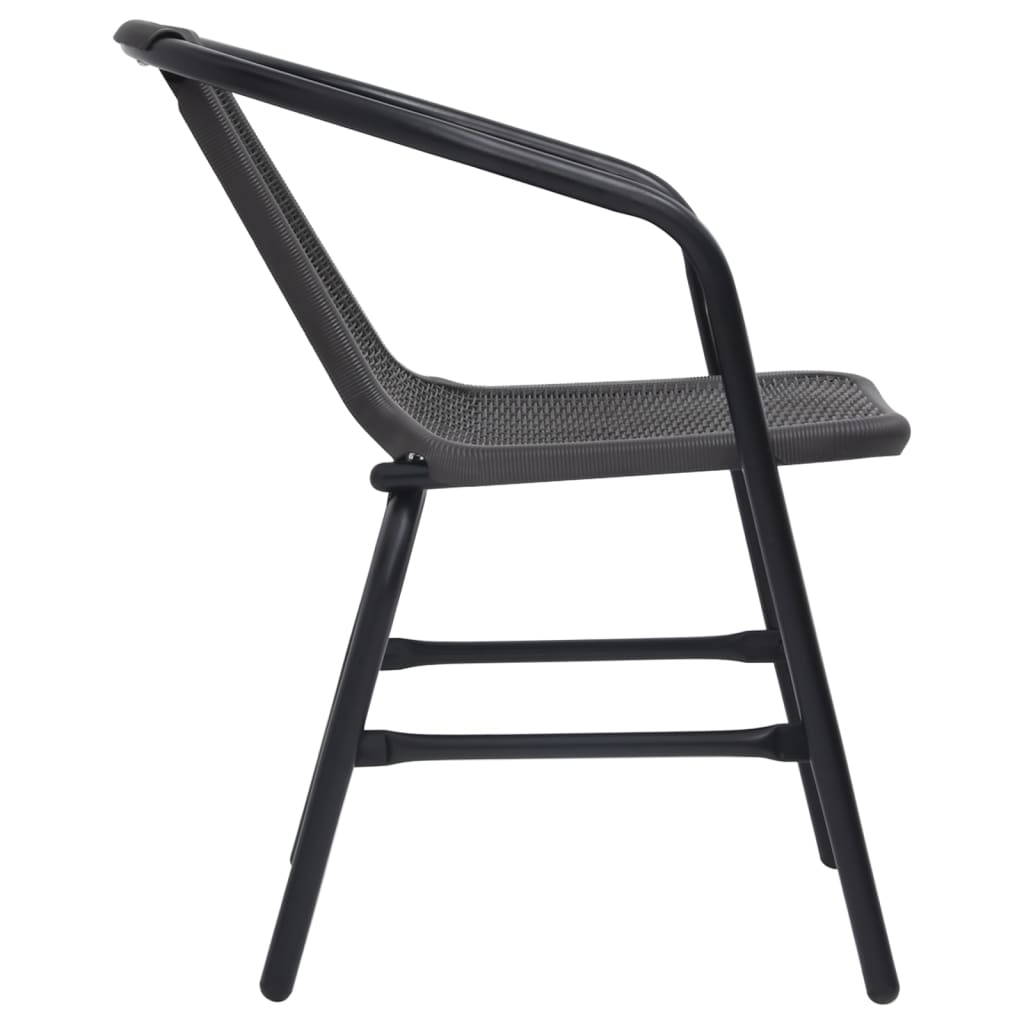 Tuinstoelen 4 st 110 kg kunststof rattan en staal is nu te koop bij PeponiXL, paradijselijk wonen!