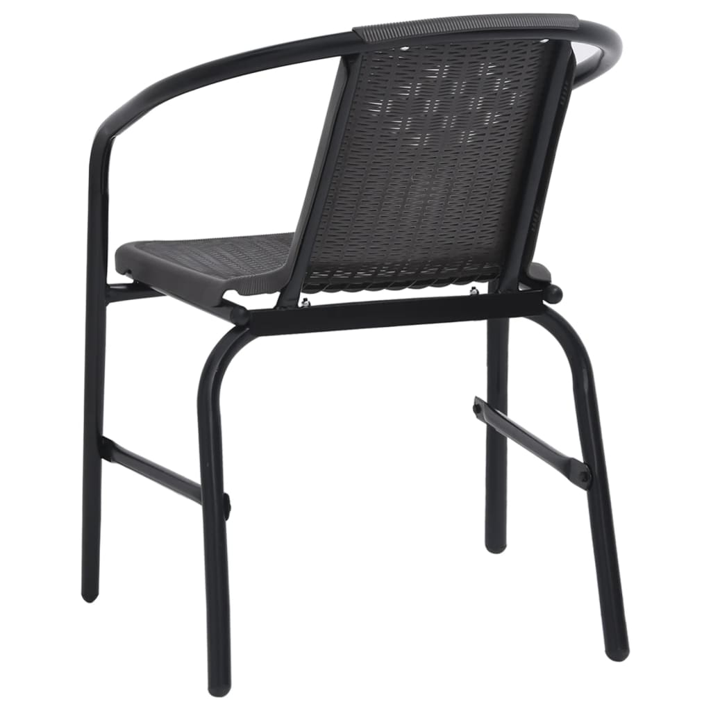 Tuinstoelen 4 st 110 kg kunststof rattan en staal is nu te koop bij PeponiXL, paradijselijk wonen!