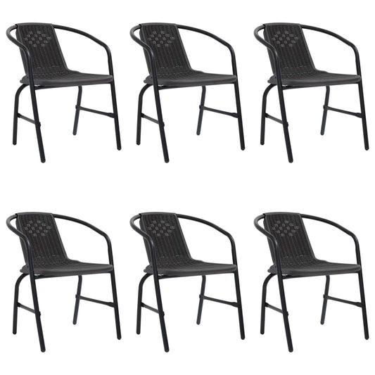 Tuinstoelen 6 st 110 kg kunststof rattan en staal is nu te koop bij PeponiXL, paradijselijk wonen!