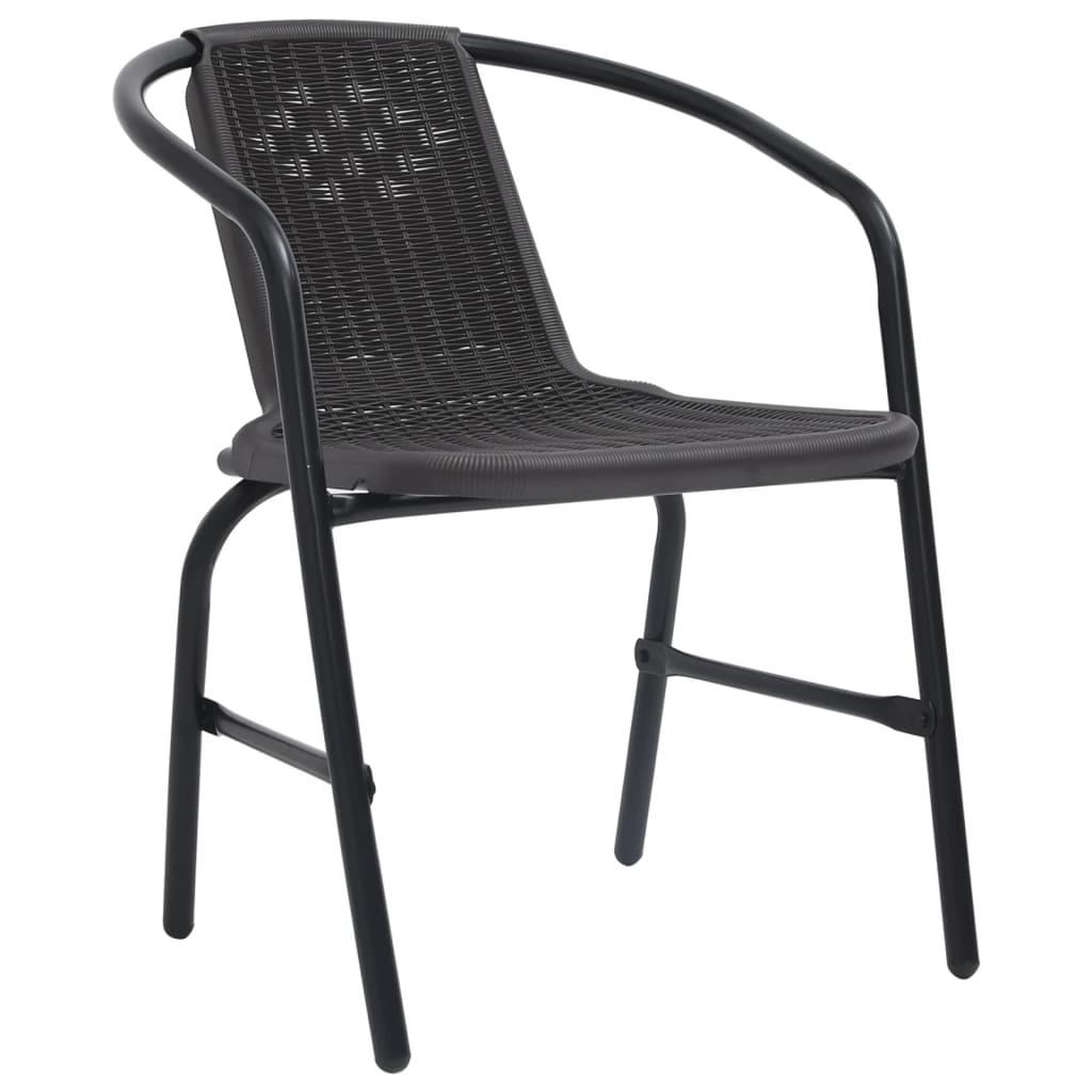 Tuinstoelen 6 st 110 kg kunststof rattan en staal is nu te koop bij PeponiXL, paradijselijk wonen!