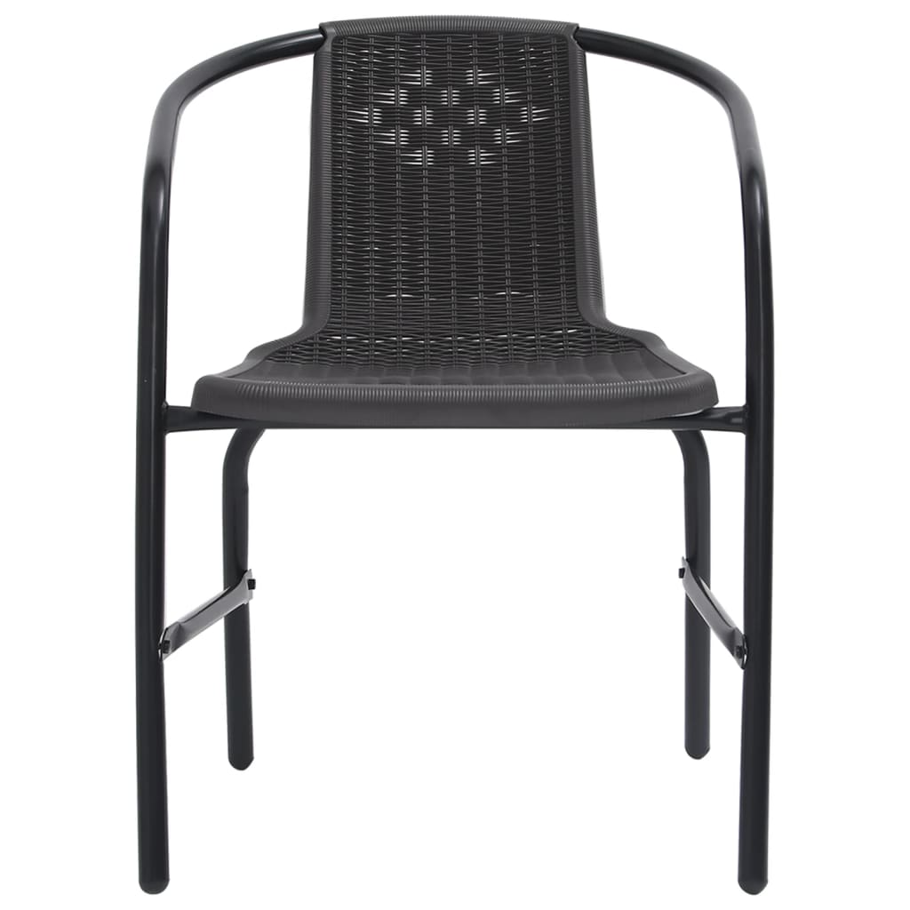 Tuinstoelen 6 st 110 kg kunststof rattan en staal is nu te koop bij PeponiXL, paradijselijk wonen!