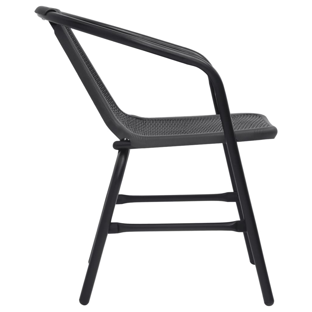 Tuinstoelen 6 st 110 kg kunststof rattan en staal is nu te koop bij PeponiXL, paradijselijk wonen!