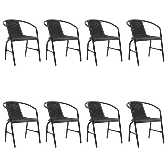 Tuinstoelen 8 st 110 kg kunststof rattan en staal is nu te koop bij PeponiXL, paradijselijk wonen!
