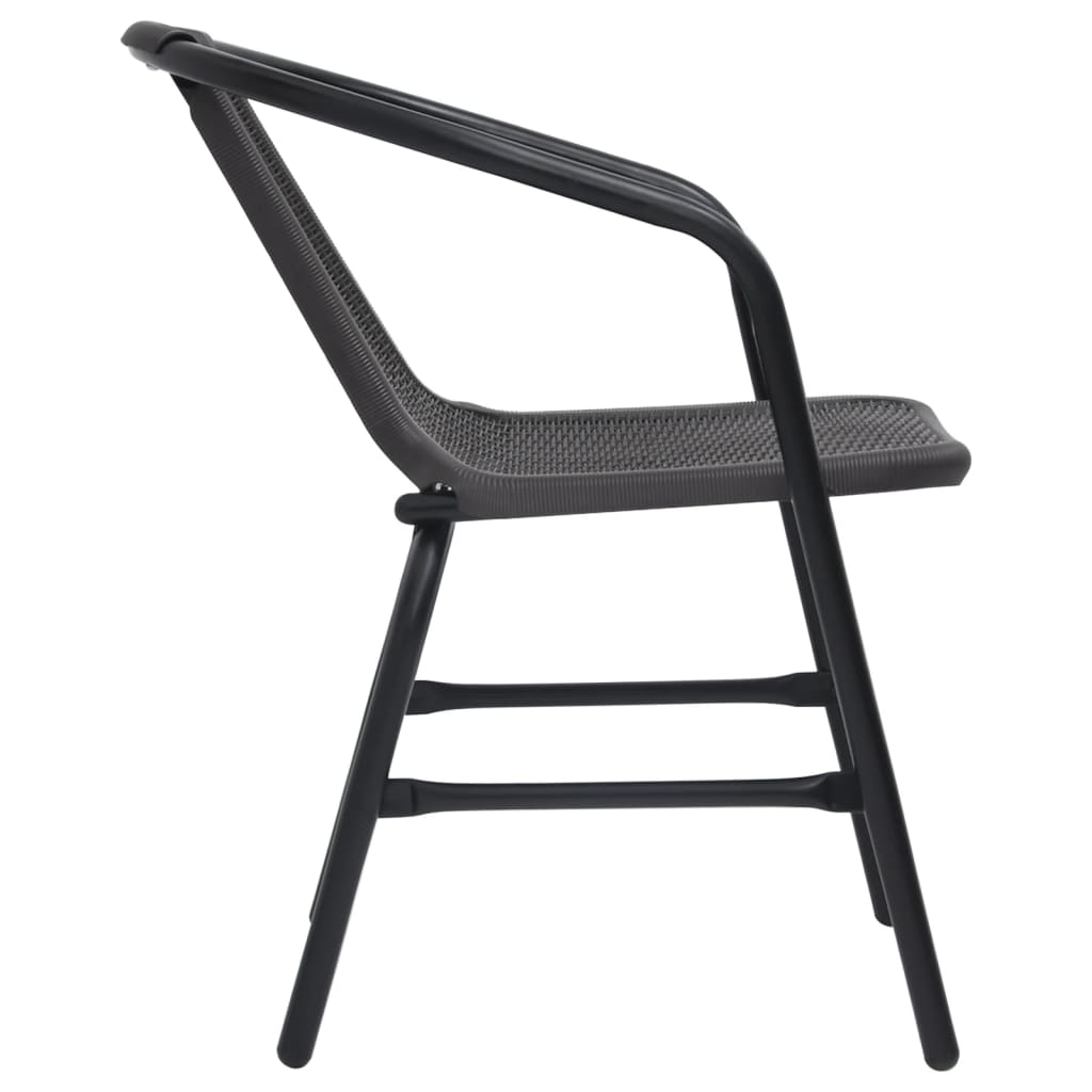 Tuinstoelen 8 st 110 kg kunststof rattan en staal is nu te koop bij PeponiXL, paradijselijk wonen!