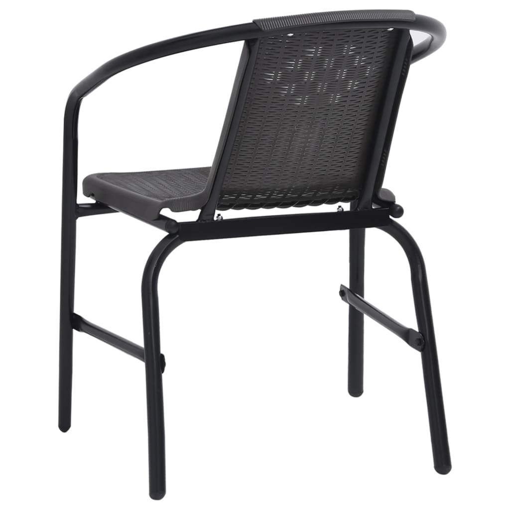 Tuinstoelen 8 st 110 kg kunststof rattan en staal is nu te koop bij PeponiXL, paradijselijk wonen!