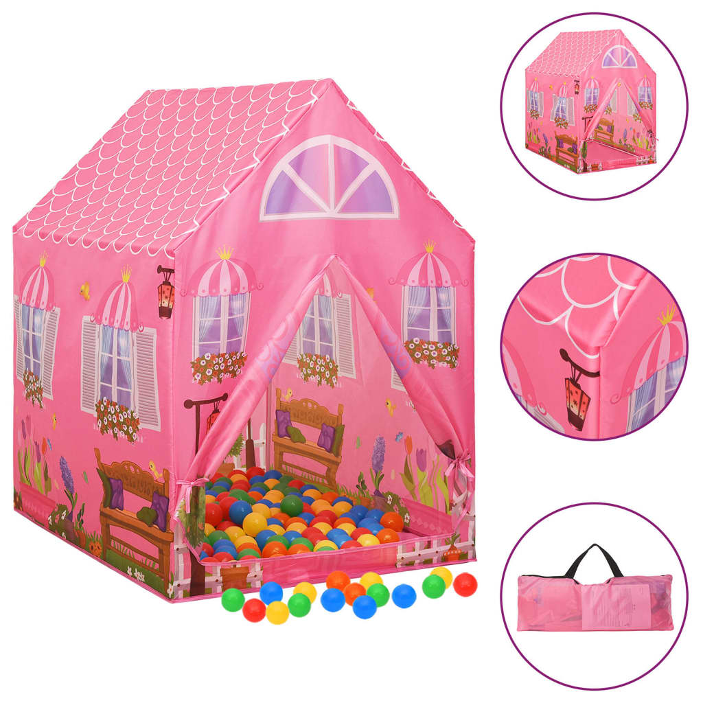 Kinderspeeltent met 250 ballen 69x94x104 cm roze is nu te koop bij PeponiXL, paradijselijk wonen!