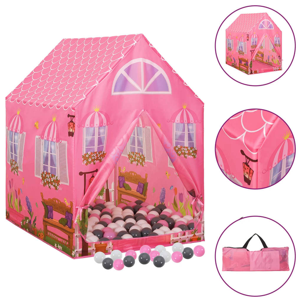 Kinderspeeltent met 250 ballen 69x94x104 cm roze is nu te koop bij PeponiXL, paradijselijk wonen!