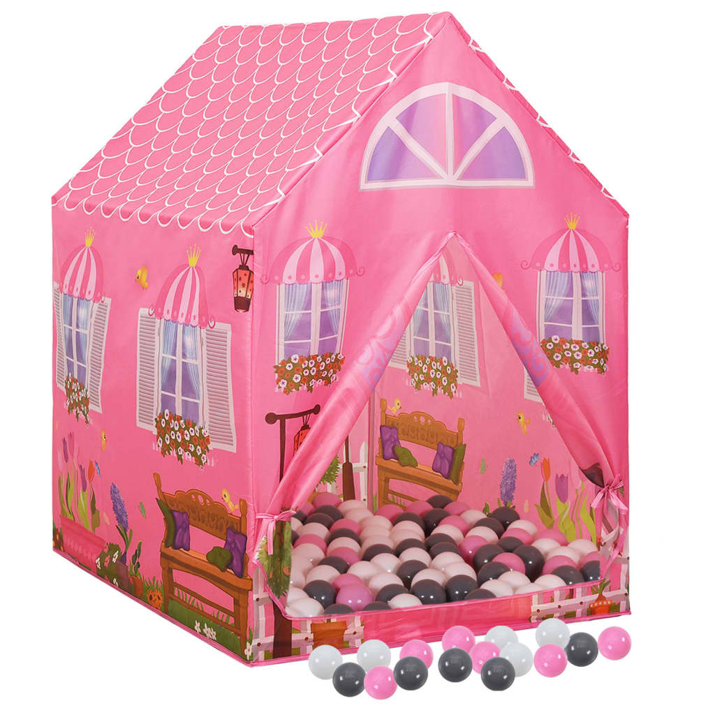 Kinderspeeltent met 250 ballen 69x94x104 cm roze is nu te koop bij PeponiXL, paradijselijk wonen!