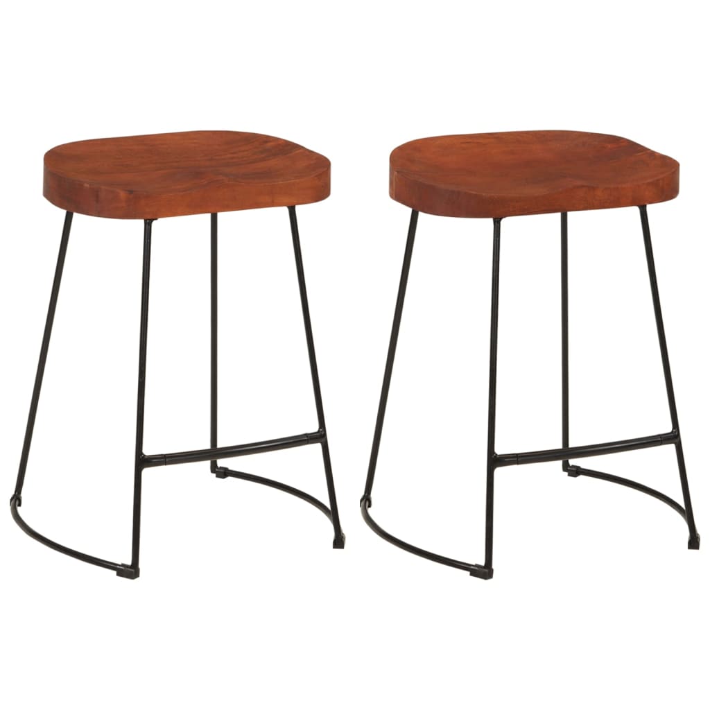 Barkrukken 2 st Gavin 45x38x53 cm massief mangohout is nu te koop bij PeponiXL, paradijselijk wonen!