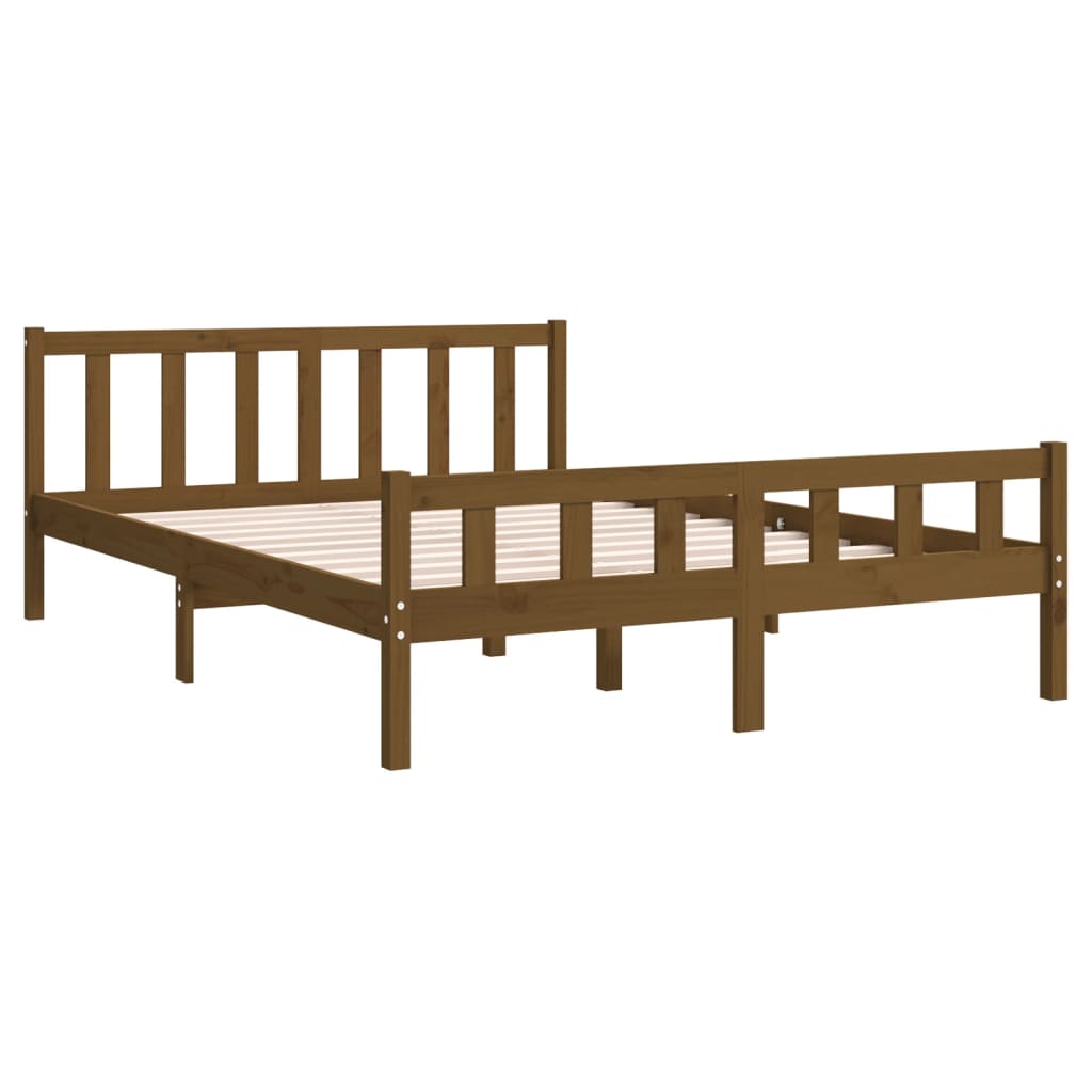 Bedframe massief hout honingbruin 120x200 cm is nu te koop bij PeponiXL, paradijselijk wonen!