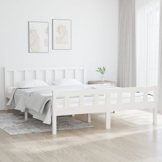 Bedframe massief hout wit 150x200 cm is nu te koop bij PeponiXL, paradijselijk wonen!