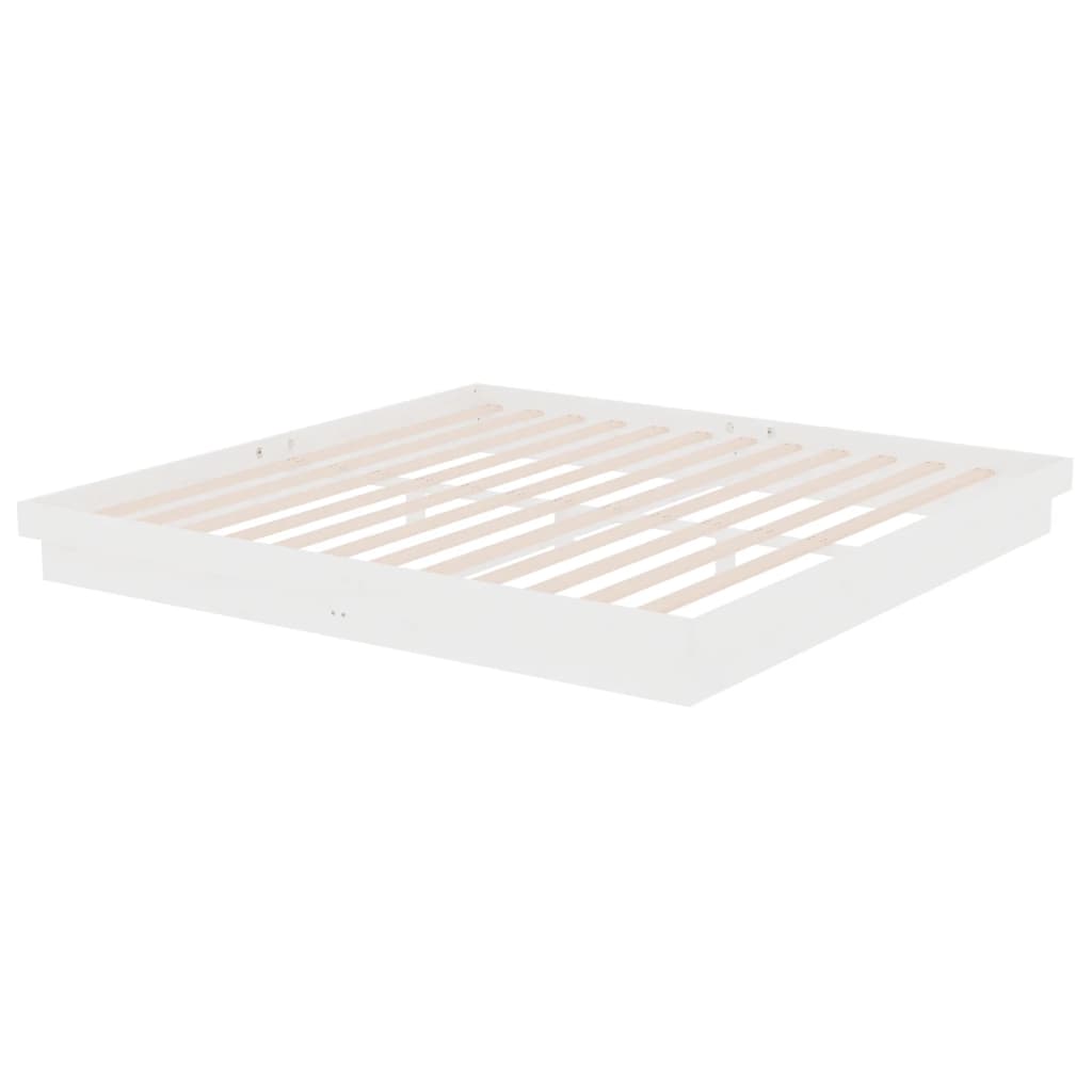 Bedframe massief hout wit 200x200 cm is nu te koop bij PeponiXL, paradijselijk wonen!