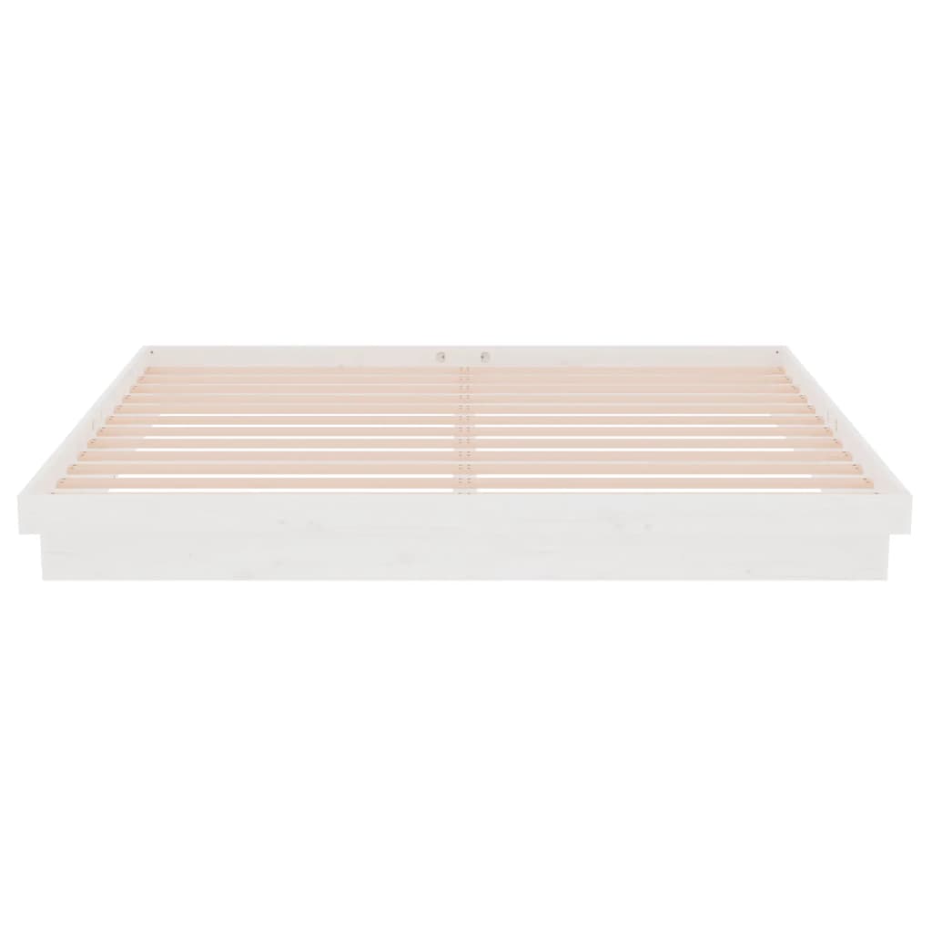 Bedframe massief hout wit 200x200 cm is nu te koop bij PeponiXL, paradijselijk wonen!