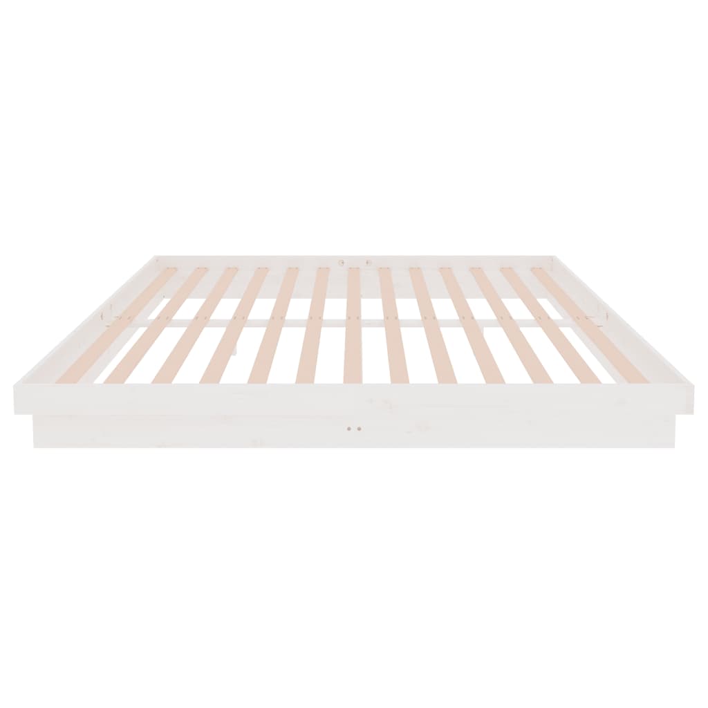 Bedframe massief hout wit 200x200 cm is nu te koop bij PeponiXL, paradijselijk wonen!