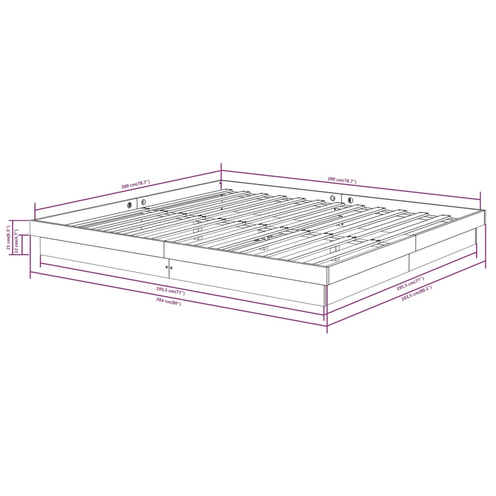 Bedframe massief hout wit 200x200 cm is nu te koop bij PeponiXL, paradijselijk wonen!