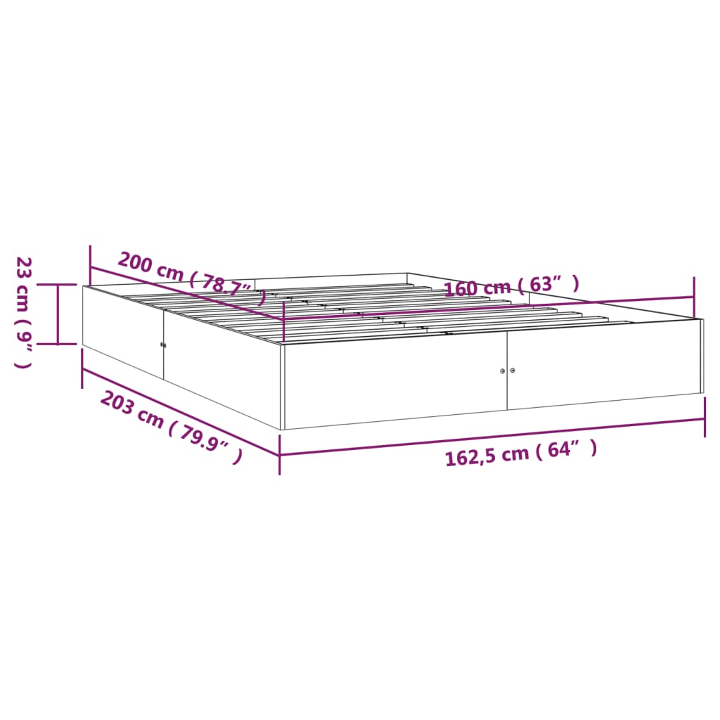 Bedframe massief hout wit 160x200 cm is nu te koop bij PeponiXL, paradijselijk wonen!