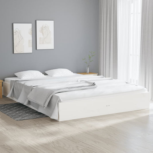 Bedframe massief hout wit 150x200 cm is nu te koop bij PeponiXL, paradijselijk wonen!
