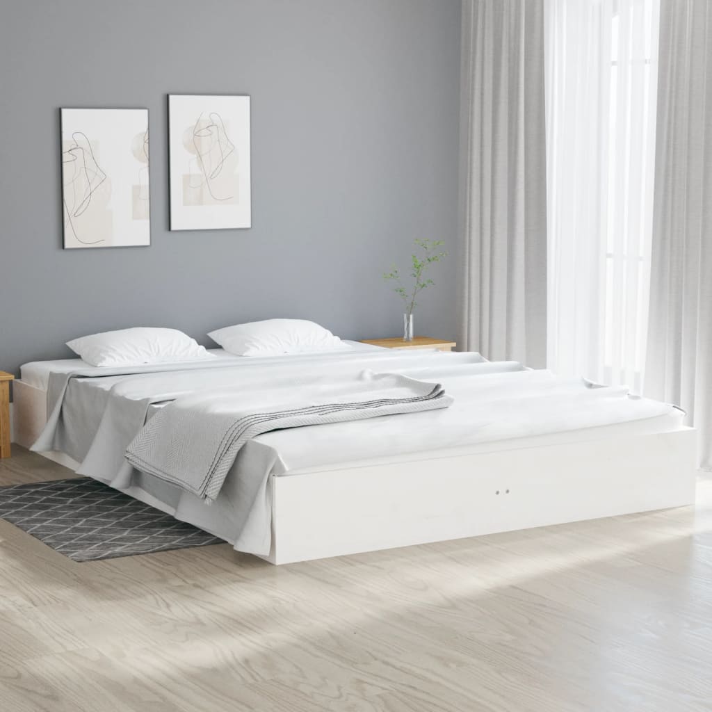 Bedframe massief hout wit 120x200 cm is nu te koop bij PeponiXL, paradijselijk wonen!