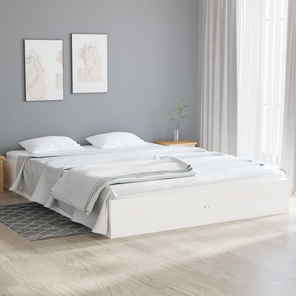 Bedframe massief hout wit 120x190 cm Small Double is nu te koop bij PeponiXL, paradijselijk wonen!