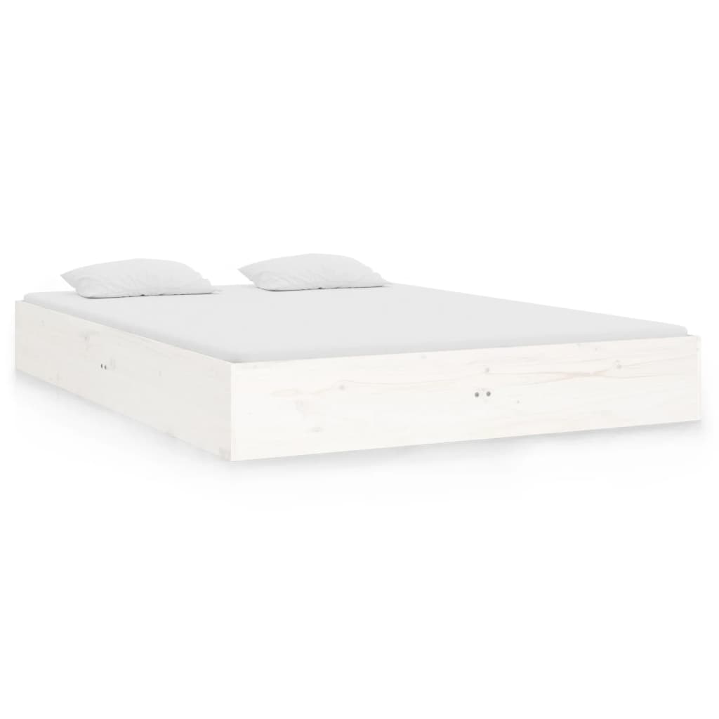 Bedframe massief hout wit 140x190 cm is nu te koop bij PeponiXL, paradijselijk wonen!