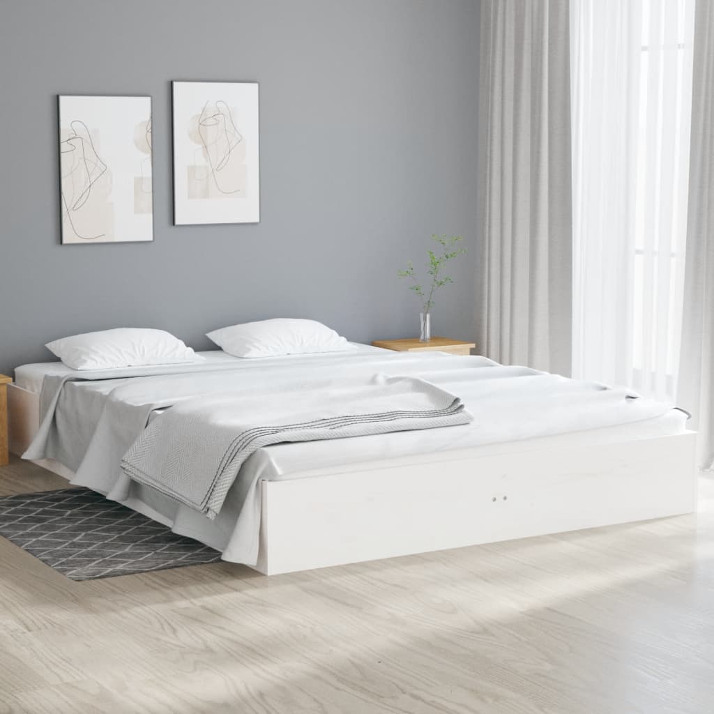 Bedframe massief hout wit 140x190 cm is nu te koop bij PeponiXL, paradijselijk wonen!