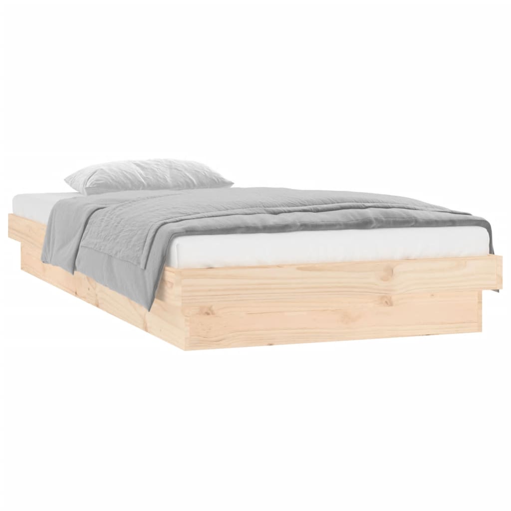 Bedframe LED massief hout 100x200 cm is nu te koop bij PeponiXL, paradijselijk wonen!