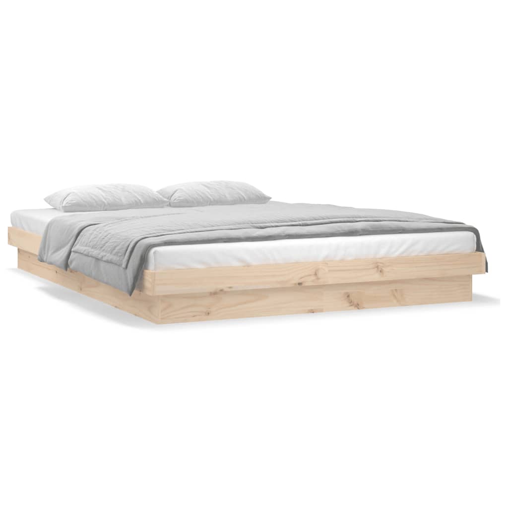 Bedframe LED massief hout 150x200 cm King Size is nu te koop bij PeponiXL, paradijselijk wonen!