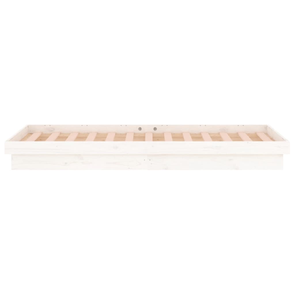 Bedframe LED massief hout wit 75x190 cm is nu te koop bij PeponiXL, paradijselijk wonen!