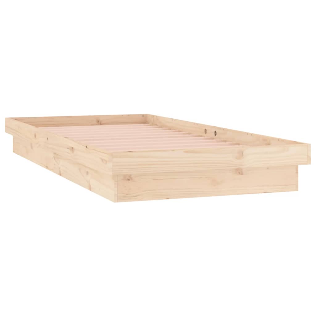 Bedframe LED massief hout 90x190 cm is nu te koop bij PeponiXL, paradijselijk wonen!
