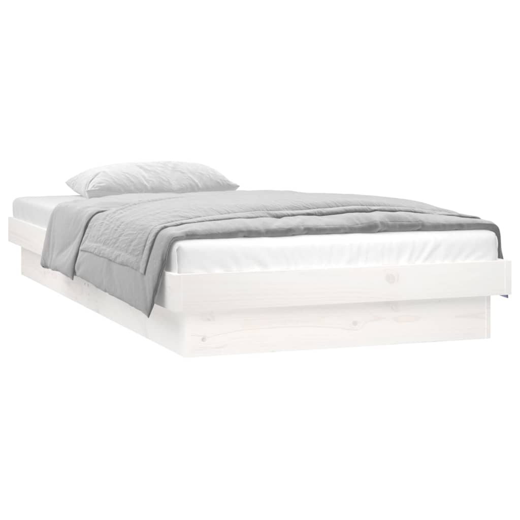 Bedframe LED massief hout wit 90x190 cm is nu te koop bij PeponiXL, paradijselijk wonen!