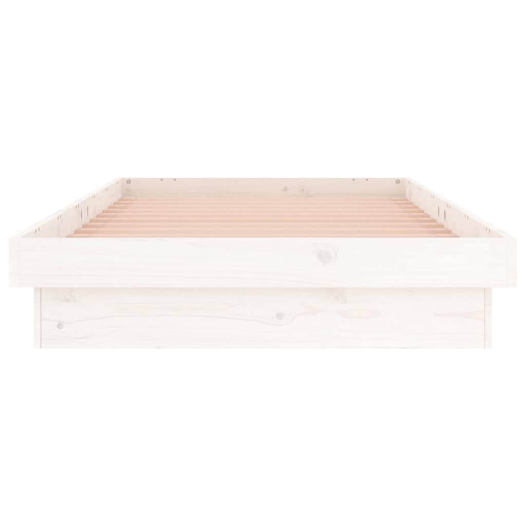 Bedframe LED massief hout wit 90x190 cm is nu te koop bij PeponiXL, paradijselijk wonen!