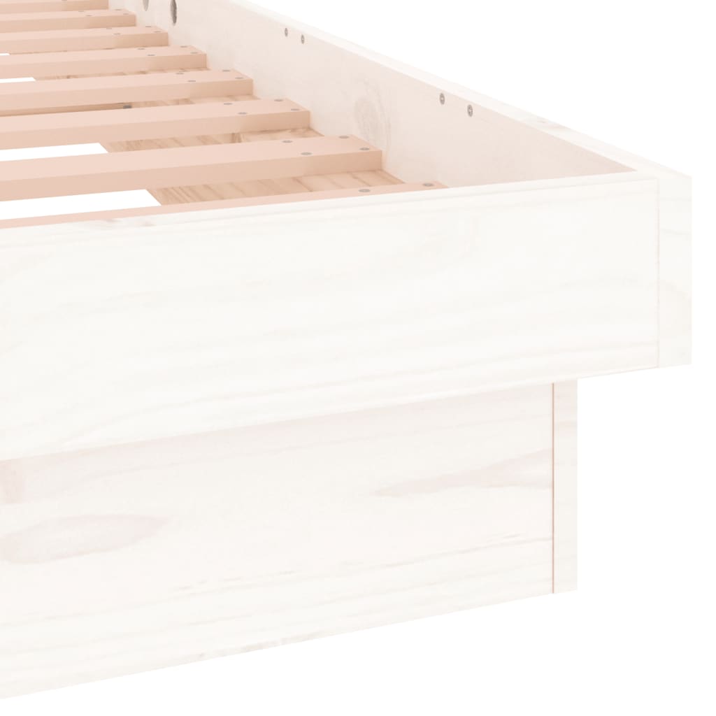 Bedframe LED massief hout wit 90x190 cm is nu te koop bij PeponiXL, paradijselijk wonen!