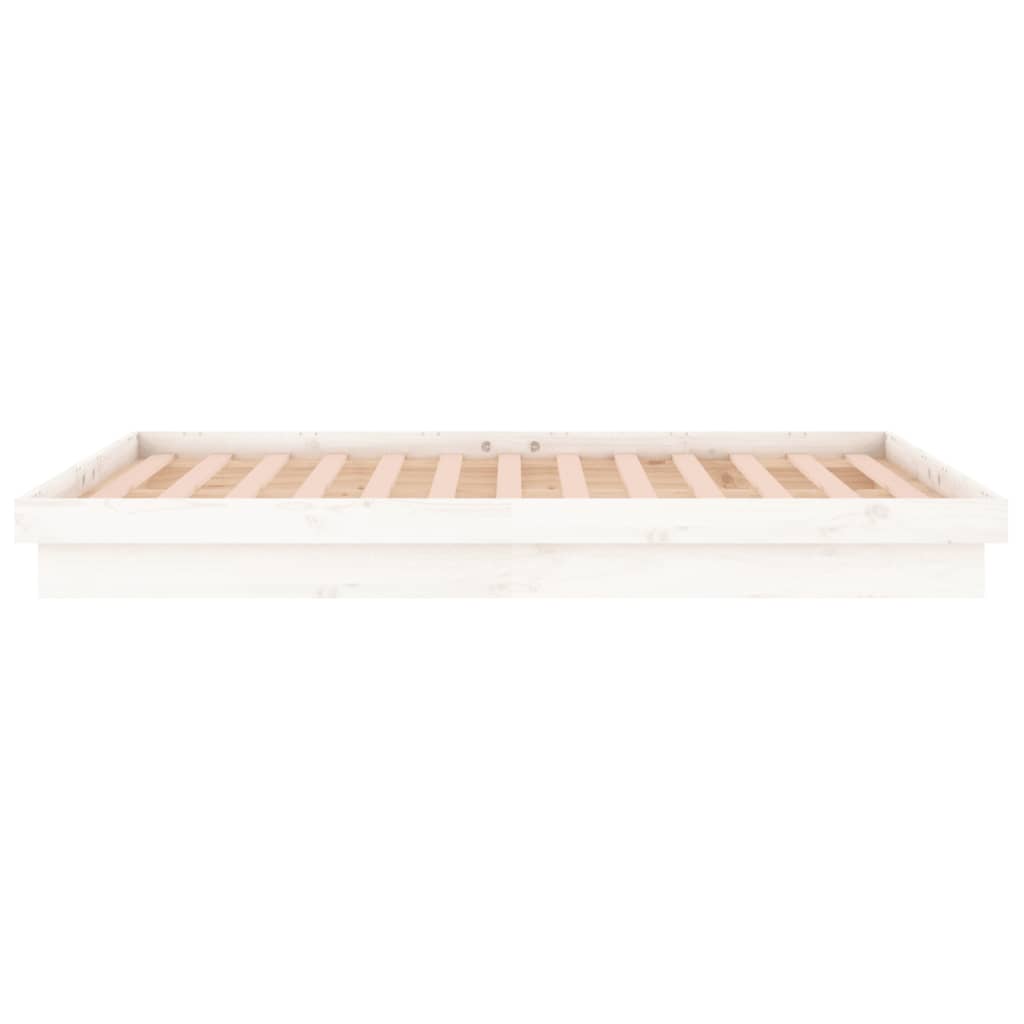 Bedframe LED massief hout wit 135x190 cm is nu te koop bij PeponiXL, paradijselijk wonen!