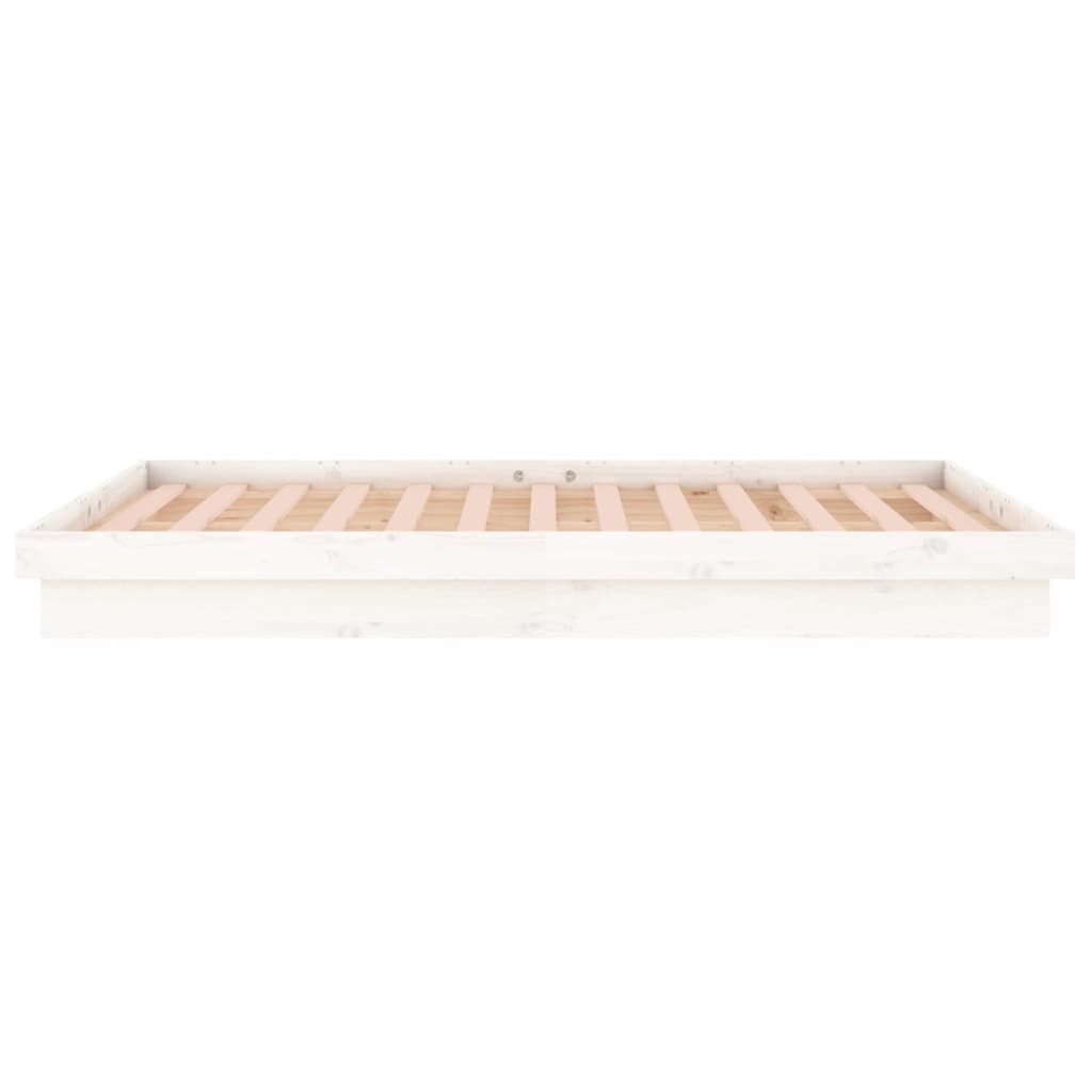 Bedframe LED massief hout wit 140x190 cm is nu te koop bij PeponiXL, paradijselijk wonen!