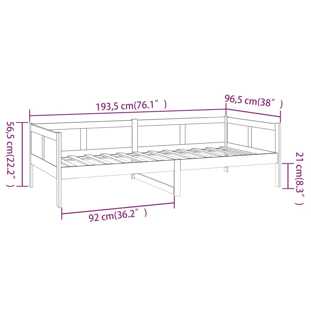 Slaapbank massief grenenhout zwart 90x190 cm is nu te koop bij PeponiXL, paradijselijk wonen!