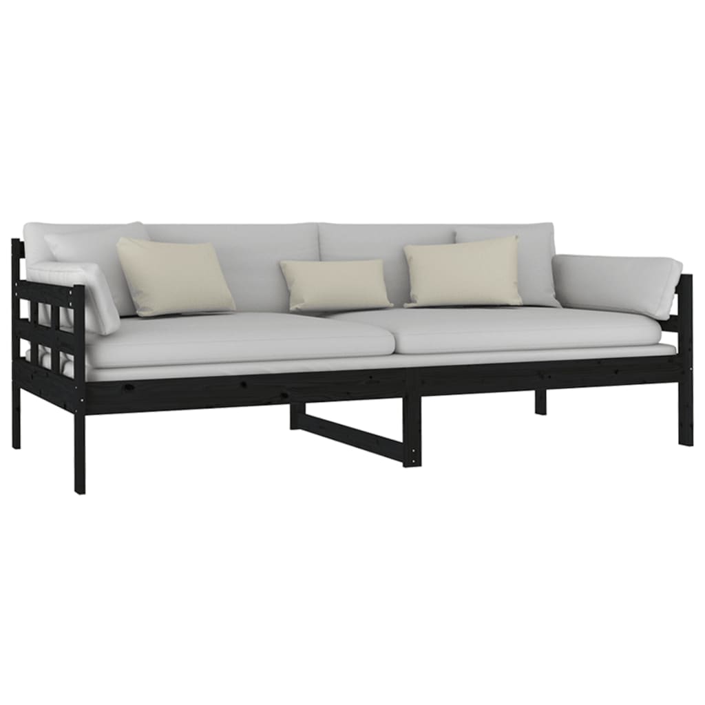 Slaapbank massief grenenhout zwart 90x200 cm is nu te koop bij PeponiXL, paradijselijk wonen!