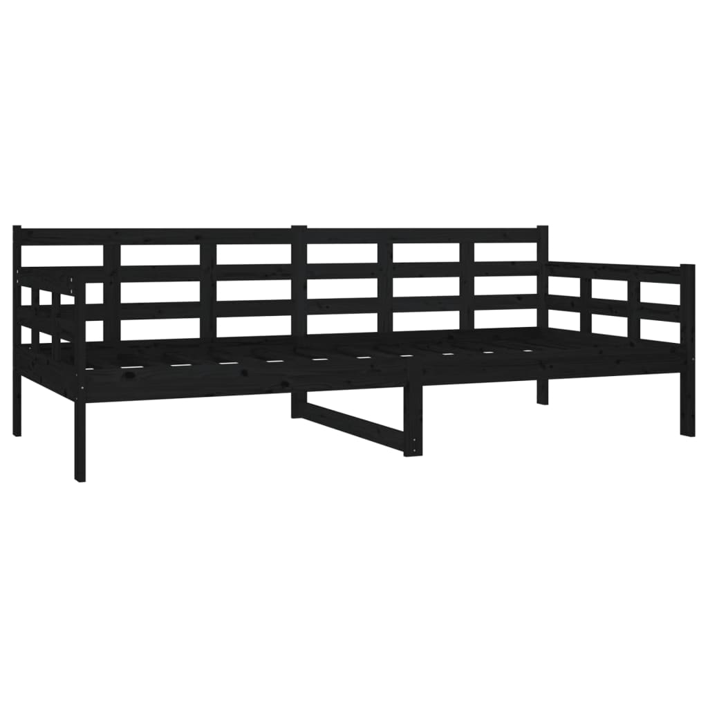 Slaapbank massief grenenhout zwart 90x200 cm is nu te koop bij PeponiXL, paradijselijk wonen!