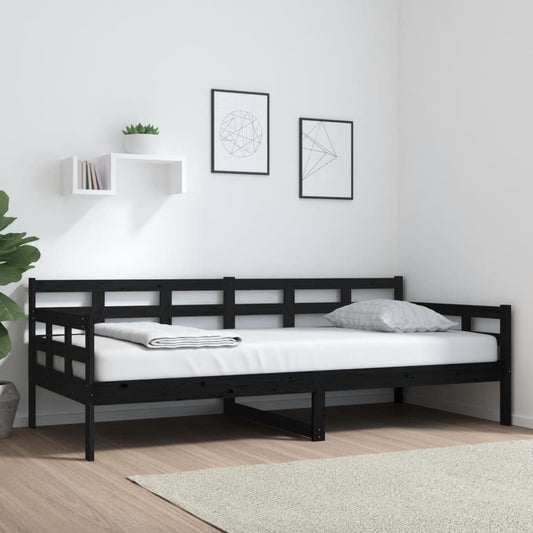 Slaapbank massief grenenhout zwart 90x200 cm is nu te koop bij PeponiXL, paradijselijk wonen!