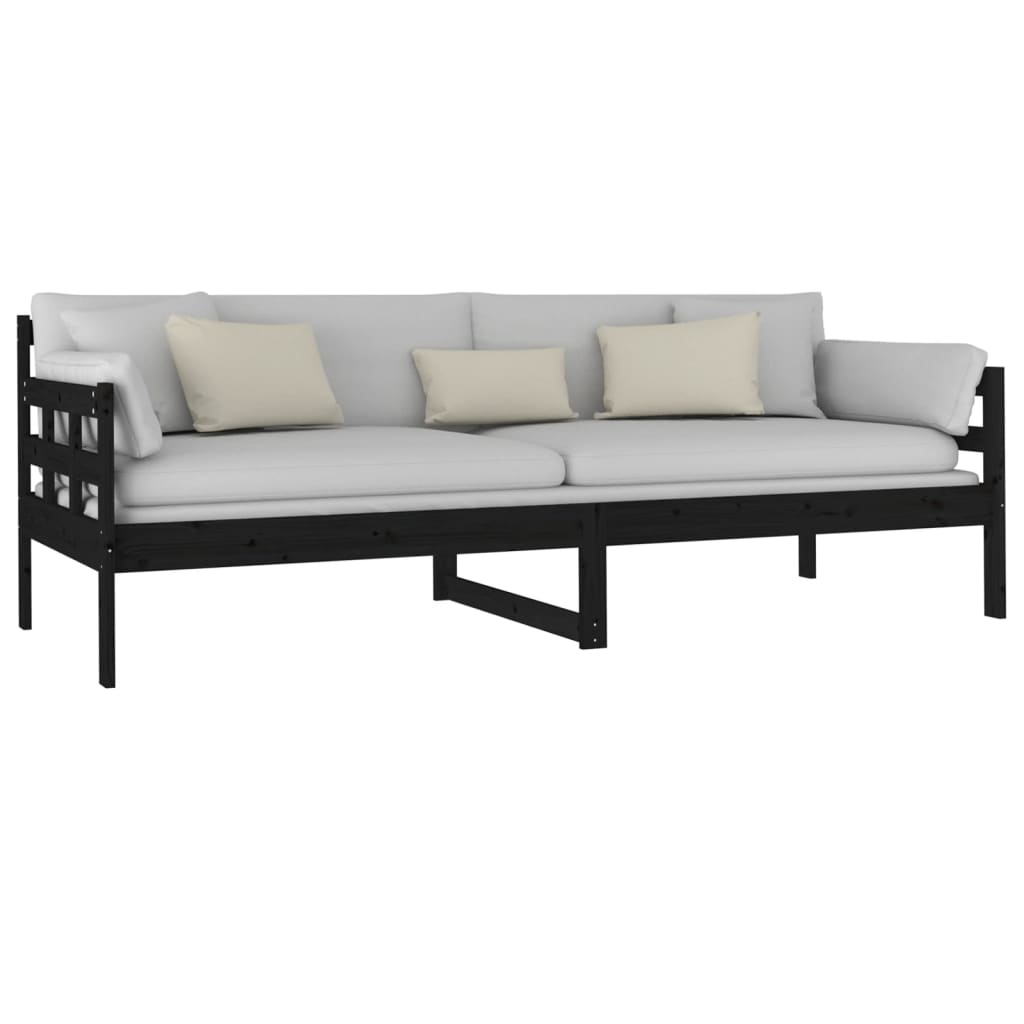 Slaapbank massief grenenhout zwart 80x200 cm is nu te koop bij PeponiXL, paradijselijk wonen!