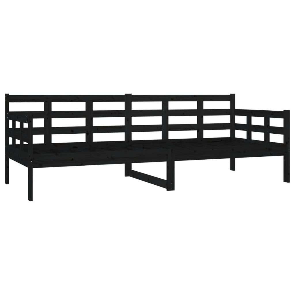 Slaapbank massief grenenhout zwart 80x200 cm is nu te koop bij PeponiXL, paradijselijk wonen!
