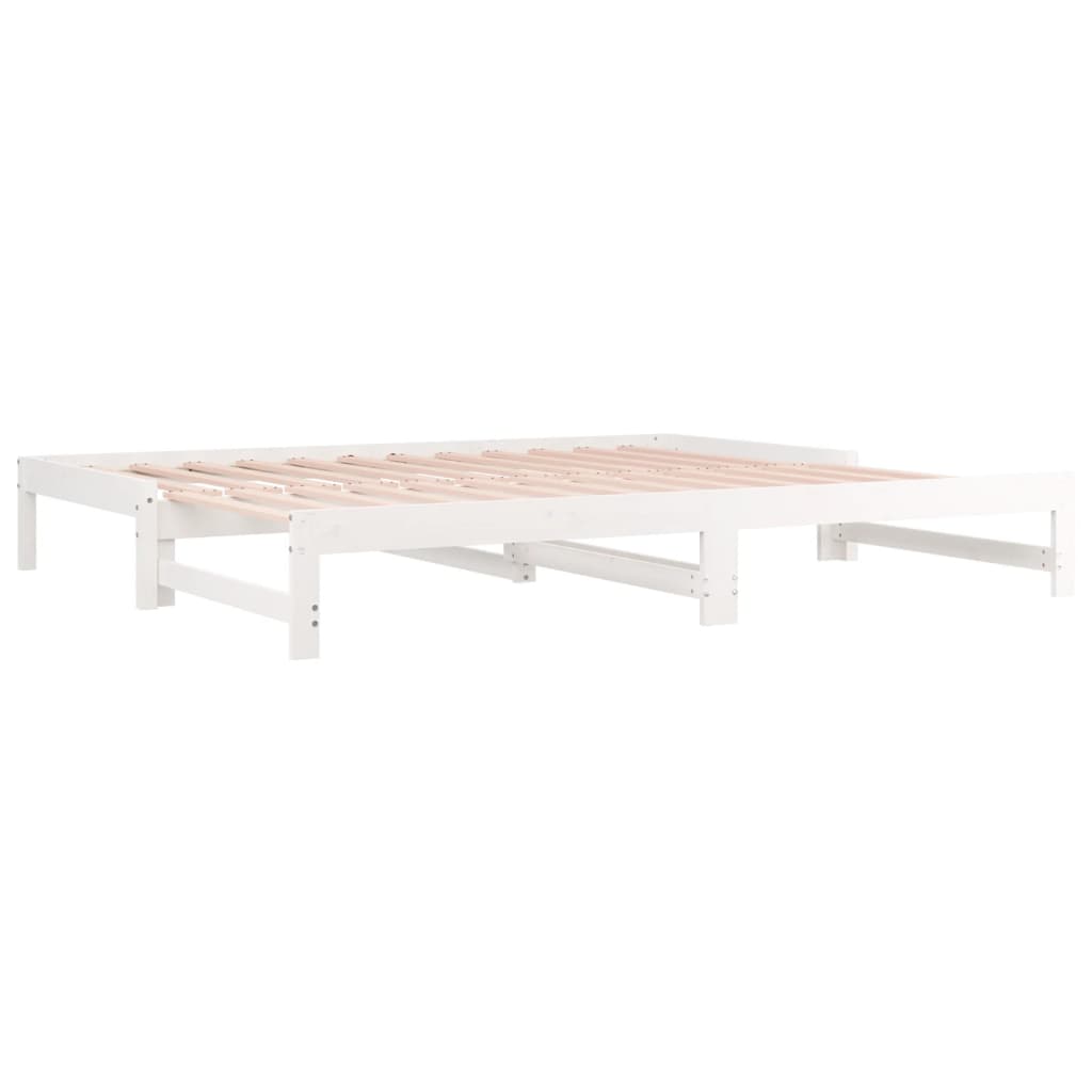 Slaapbank uitschuifbaar massief grenenhout wit 2x(90x200) cm is nu te koop bij PeponiXL, paradijselijk wonen!