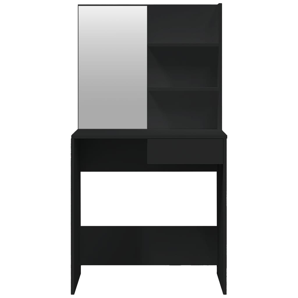 Kaptafel met spiegel 74,5x40x141 cm zwart is nu te koop bij PeponiXL, paradijselijk wonen!
