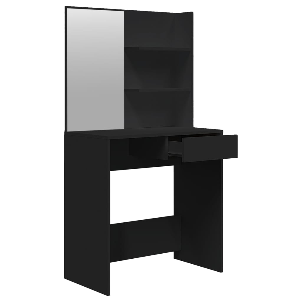 Kaptafel met spiegel 74,5x40x141 cm zwart is nu te koop bij PeponiXL, paradijselijk wonen!