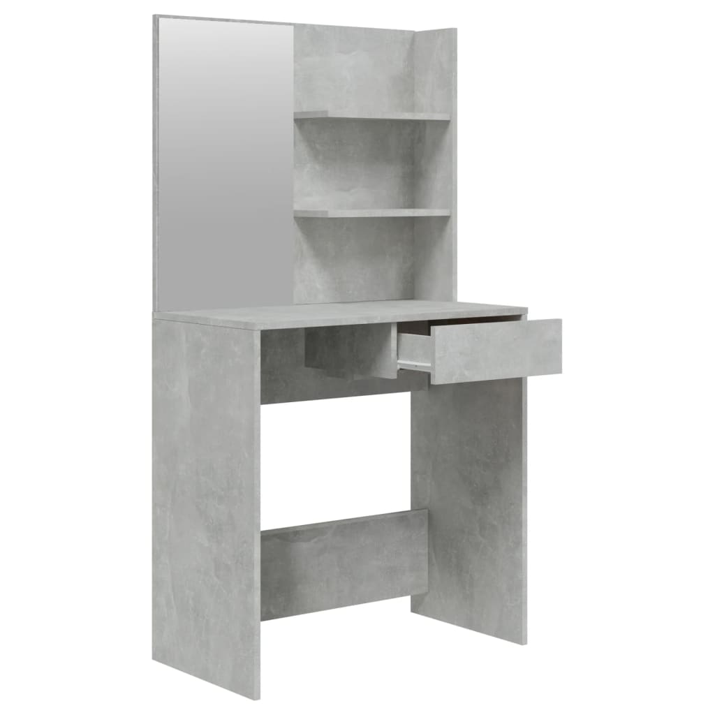 Kaptafel met spiegel 74,5x40x141 cm betongrijs is nu te koop bij PeponiXL, paradijselijk wonen!
