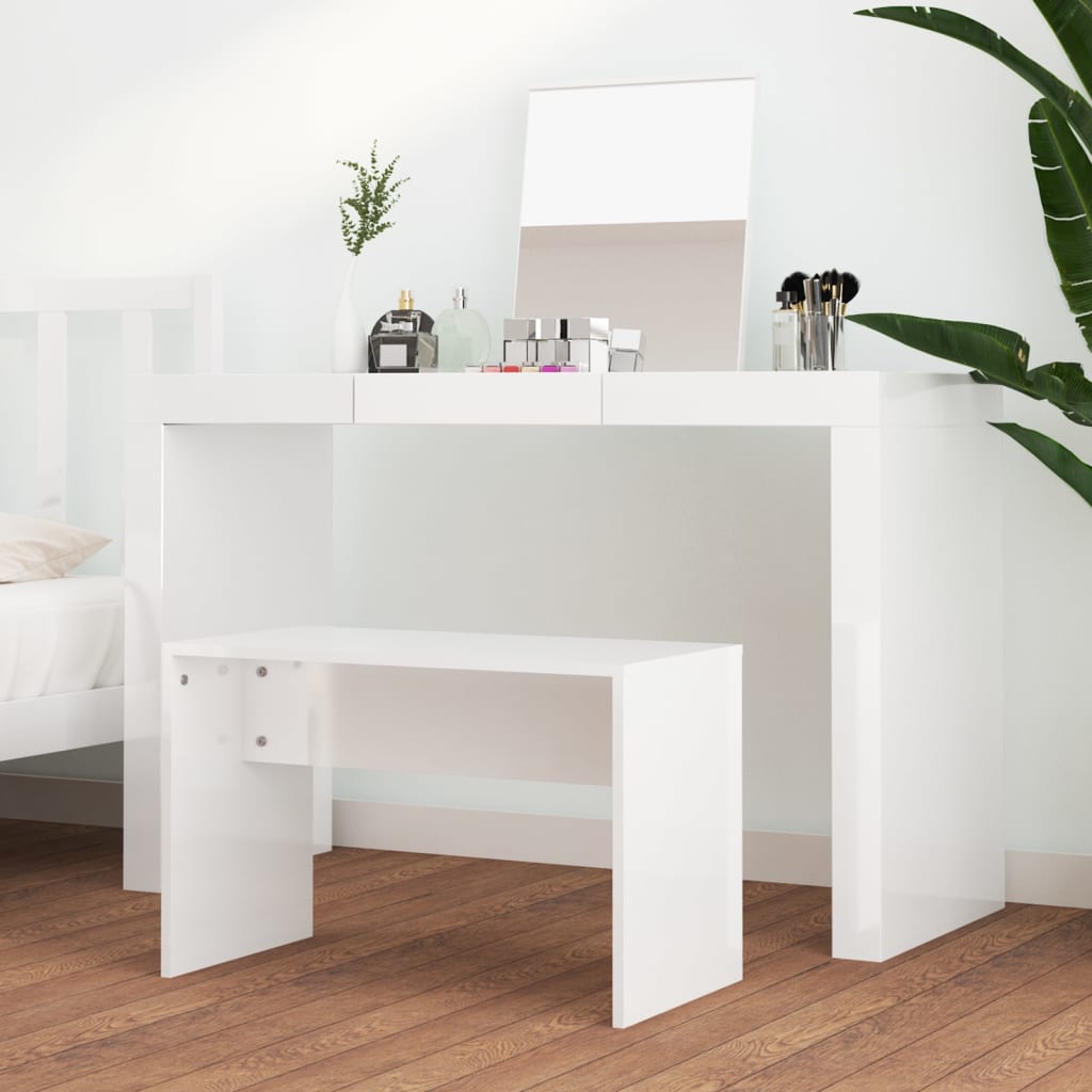 Kaptafelkruk 70x35x45 cm bewerkt hout hoogglans wit is nu te koop bij PeponiXL, paradijselijk wonen!